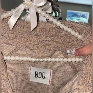 Fluffy BDG/ urban outfitters cozy jacket.